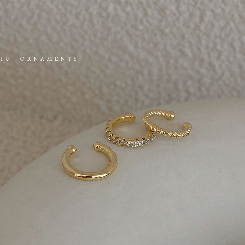 Khuyên Kẹp Vành Tai Mạ Bạc 925 Hình Tròn Đơn Giản