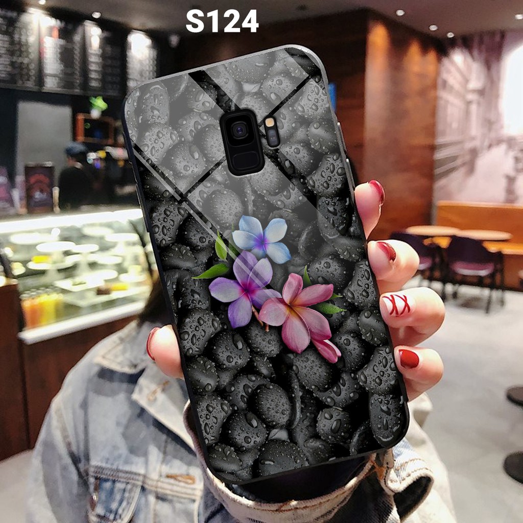 [Freeship toàn quốc từ 50k] Ốp lưng kính cường lực Samsung Galaxy S8/ S8 Plus/ S9/ S9 Plus in hình hoa lá