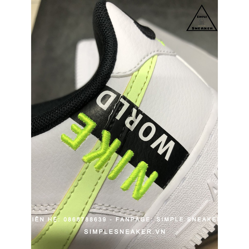 Giày Air Force 1 FREESHIP Air Force 1 Auth - Giày Nike AF1 Worldwide White Volt Chính Hãng Chuẩn Auth- Simple Sneaker