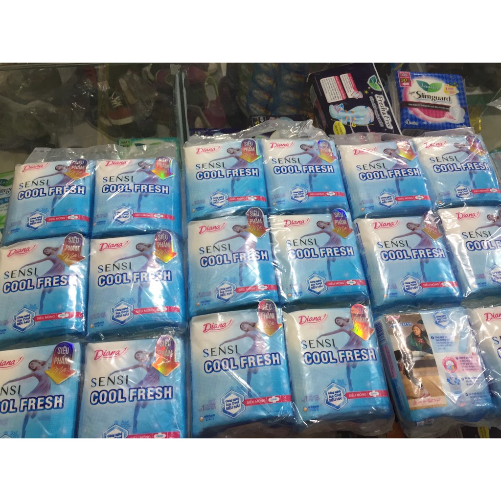 Băng vệ sinh Diana Sensi Cool Fresh siêu mỏng cánh mát lạnh 23cm