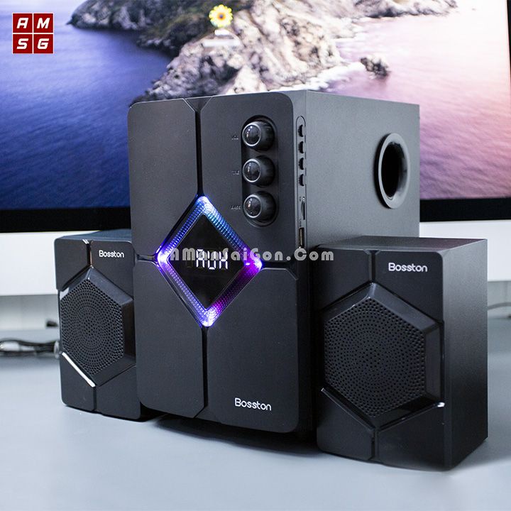 Loa Máy Vi Tính Laptop Bluetooth Để Bàn Có Dây Đèn Led Chính Hãngg 2.1 Boston T1800 Loa Pc Gaming