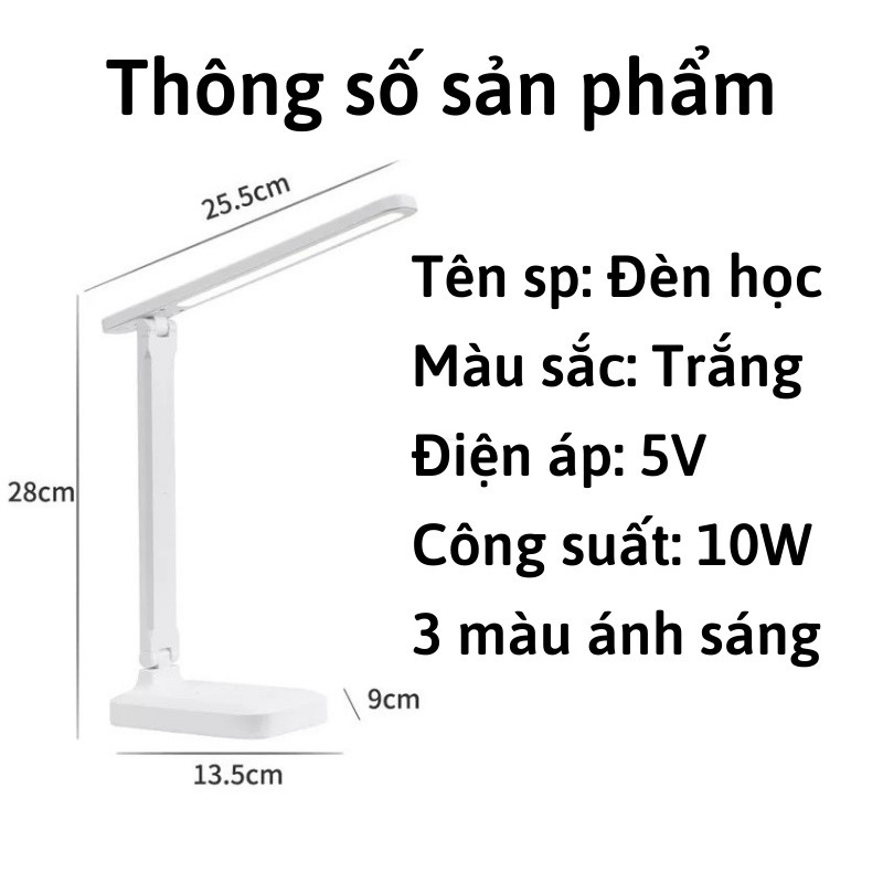 Đèn Học Chống Cận, Đèn Học Để Bàn Học, Bàn Làm Việc Bảo Vệ Mắt Chống Cận Thị LEON OFFICIAL