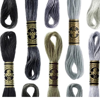 2/2 (HN) CROWN Chỉ thêu DMC chính hãng Pháp (XÁM, TRẮNG, ĐEN)
