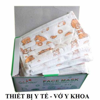 khẩu trang y tế 4 lớp cho bé hộp 50 chiếc có logo