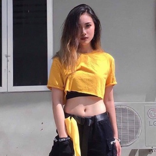 Croptop Trơn From Rộng - Mix đồ cực dễ