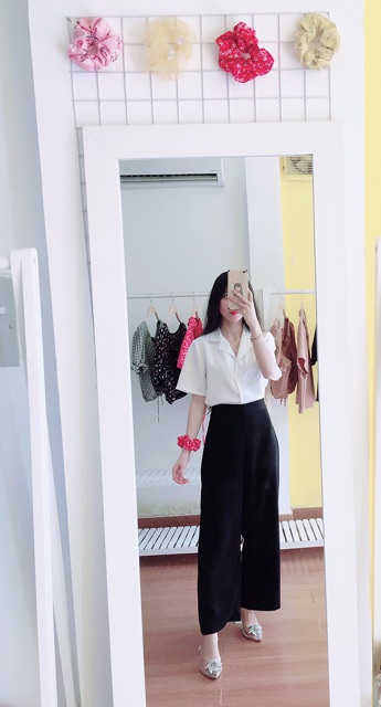 Áo Sơ mi Tay Ngắn Phối Viền Đen Trắng ( Hình thật/ hàng sẵn) | BigBuy360 - bigbuy360.vn