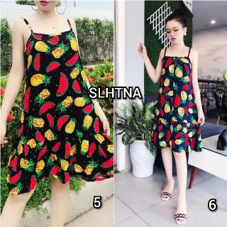 Váy lanh 2 dây rúm gấu #2