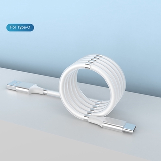 iPhone Fast Charging Cable Magnetic Fast Charging Data Line Type-c/Android/Apple Portable Self Winding Mobile Phone Cable