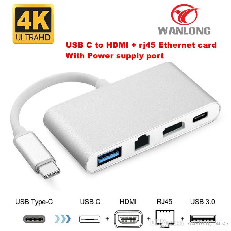 Cáp chuyển Type C to Ethernet-HDMI-USB-TYPE C