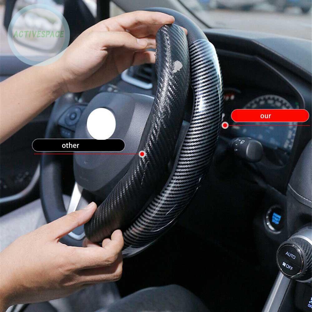 Bộ 2 Vỏ Bọc Vô Lăng Xe Hơi Chống Trượt Bằng Sợi Carbon