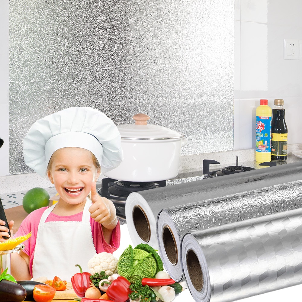 Giấy Dán Tường Nhà Bếp Chống Thấm Dầu Mỡ Nhiều Kích Cỡ