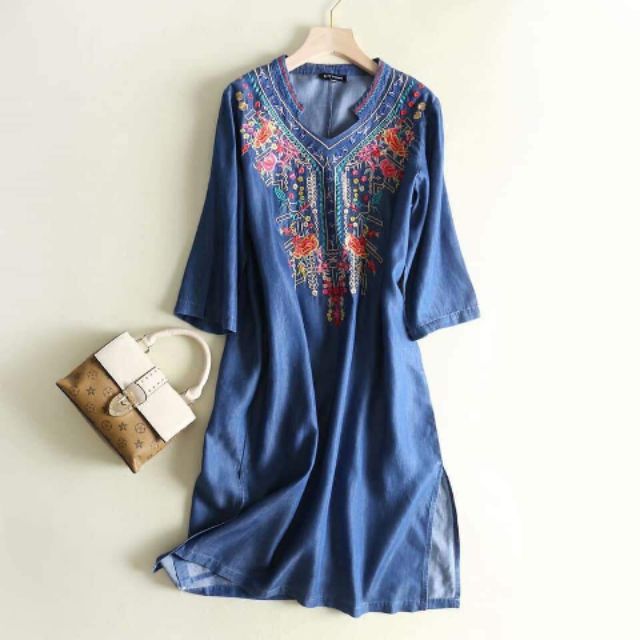 Váy bò thêu bohemian