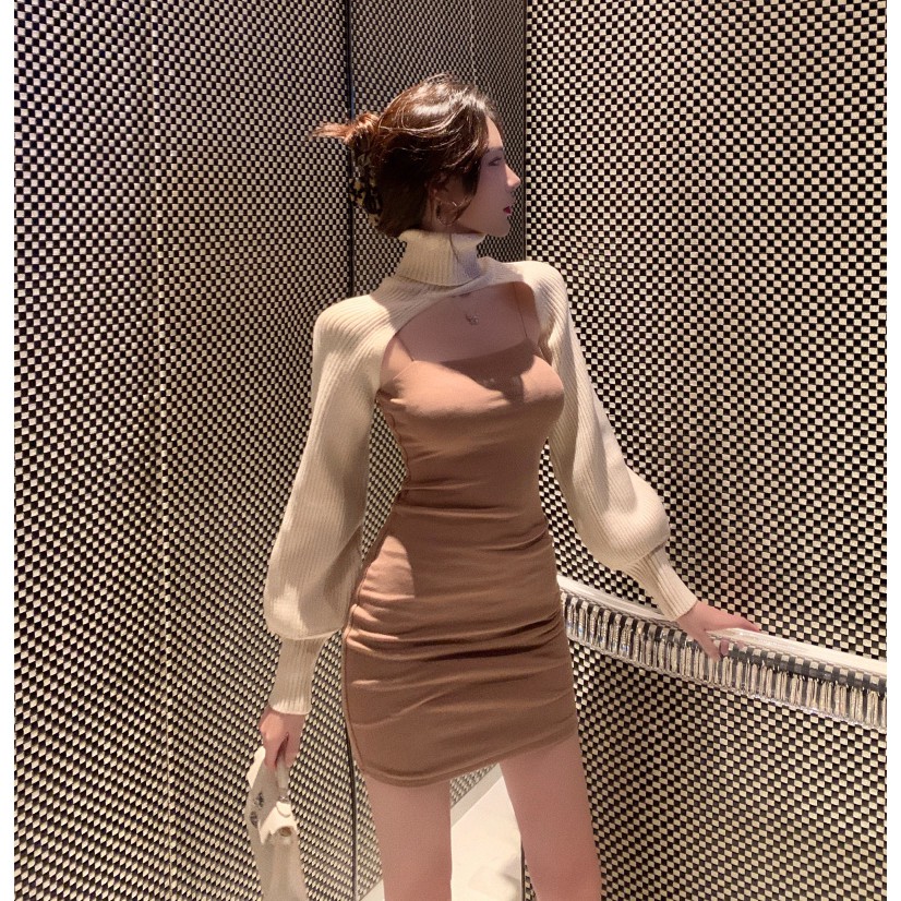 Đầm nữ dáng ôm hai dây kèm áo khoác Emilyshop