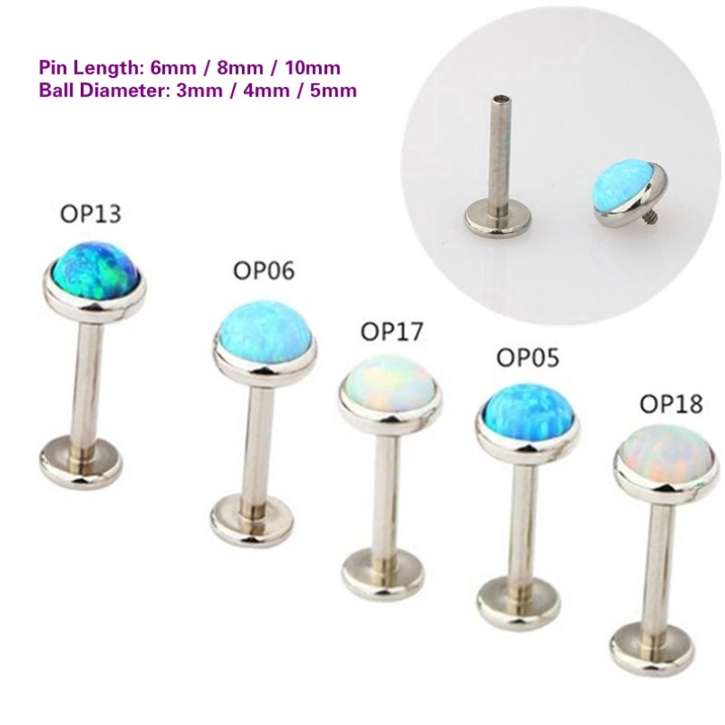 Khuyên Xỏ Đính Đá Opal Dạng Đinh Tán
