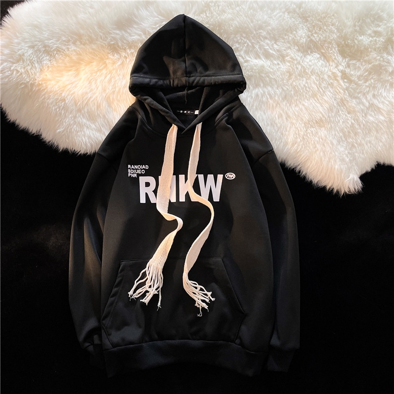 Áo hoodie AOKANG dáng rộng in chữ cá tính thời trang xuân thu cho nam