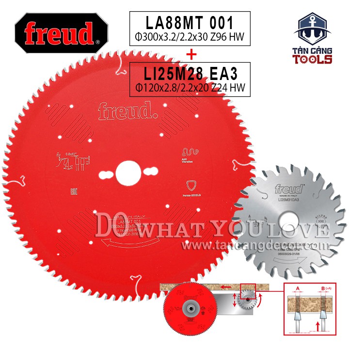 Combo Lưỡi Cưa Gỗ Hợp Kim Freud 300 x 300 x 96 T Freud Cho Cưa Bàn Trượt LA88MT 001 Và LI25M28 EA3