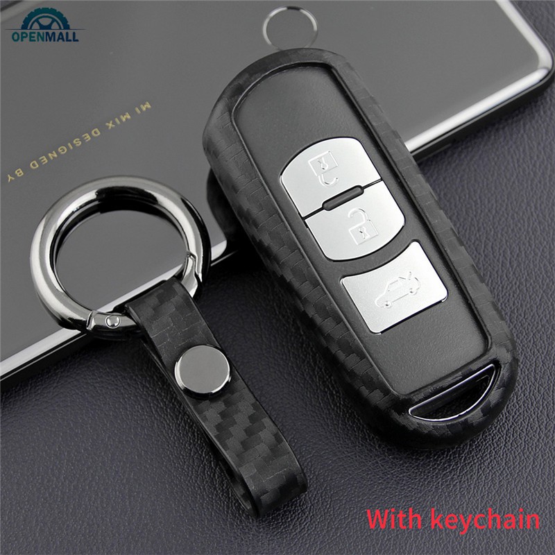 Vỏ bọc chìa khóa xe hơi bằng sợi cacbon cho xe Mazda 3 6 CX3 CX5 CX9 MX5