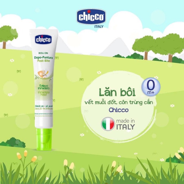 Lăn bôi vết muỗi đốt và côn trùng cắn Chicco 10ml, thành phần tự nhiên an toàn tuyệt đối cho bé 0M+