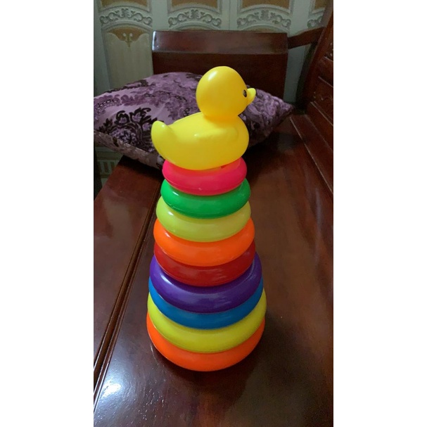 Đồ Chơi Tháp Xếp Chồng Vòng Tròn Vịt Nhiêu Size Cho Bé Giúp Phát Triển Trí Não
