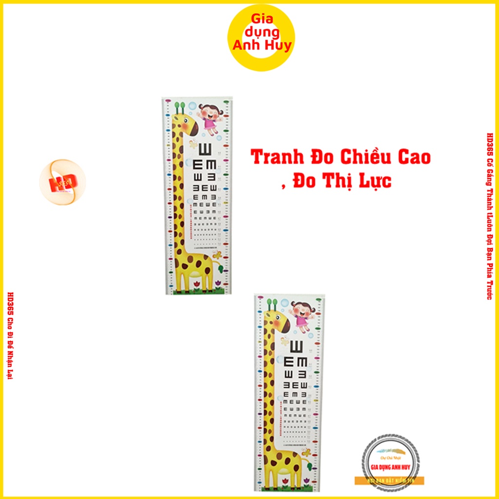 Tranh đo chiều cao cho trẻ và gia đình bạn bằng giấy Decal dán tường