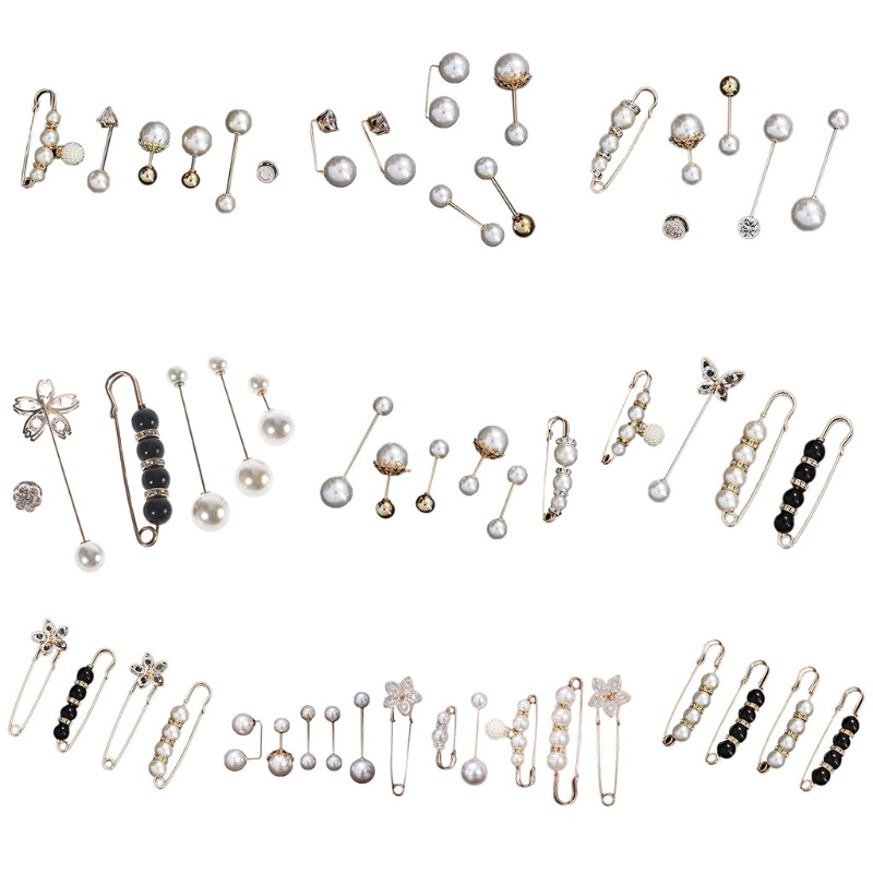 1 Bộ Ghim Cài Áo Đính Ngọc Trai Giả Phong Cách Vintage Dành Cho Nữ