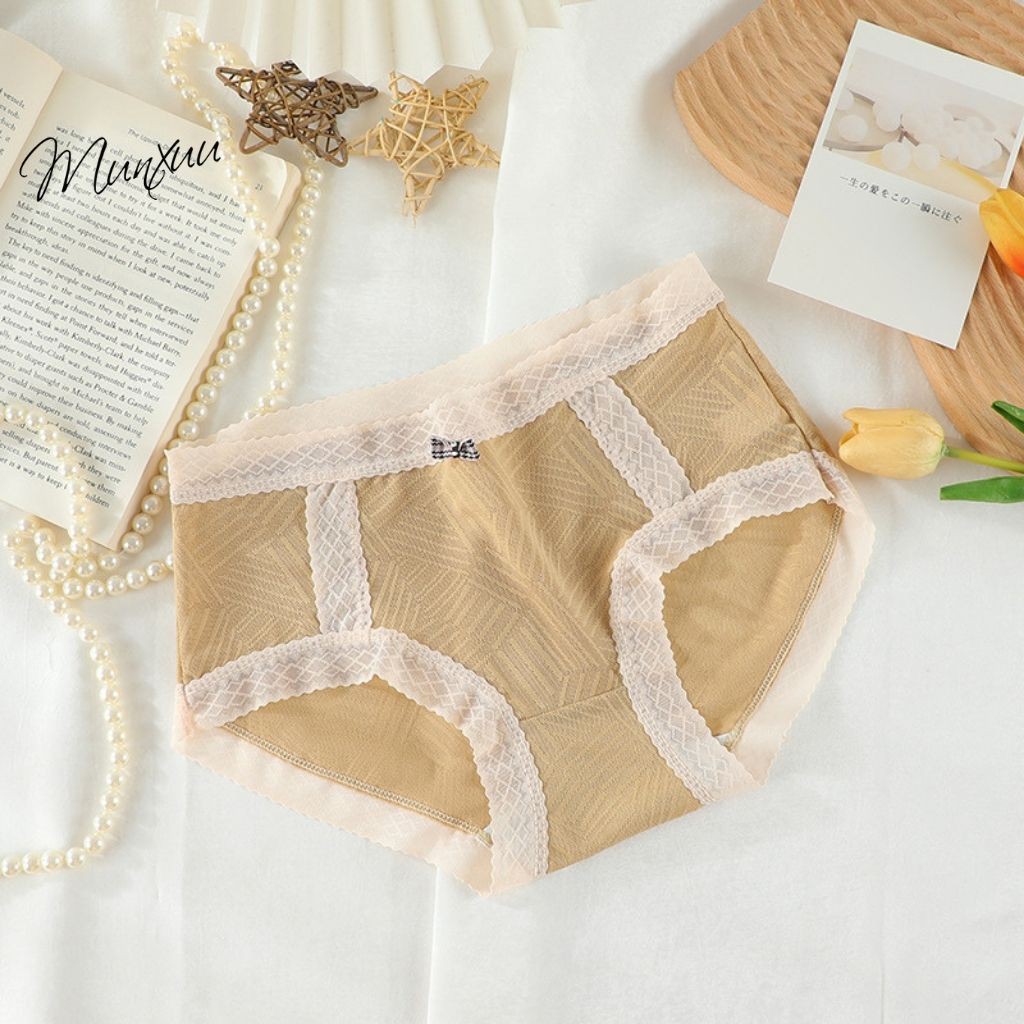 Quần lót ren cao cấp MUNXUU thiết kế viền tạo kiểu, chất liệu an toàn kháng khuẩn thông thoáng - QC69
