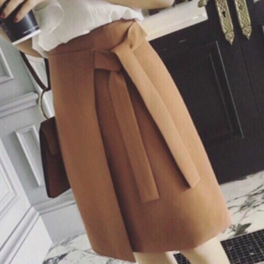 [CV_CHỮ A] CHÂN VÁY CHỮ A vạt lệch buộc nơ thời trang công sở