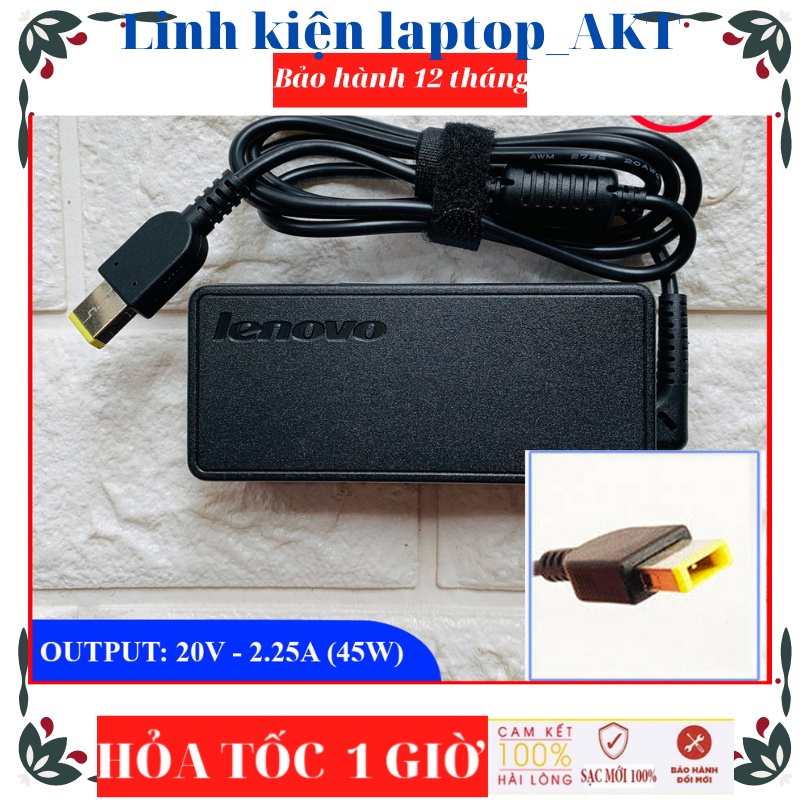 Sạc Laptop Lenovo 20V-2.25A-45W-ZIN chân vuông USB Lenovo G40 G40-30 G40-70 ThinkPad T460 T470 ThinkPad X1