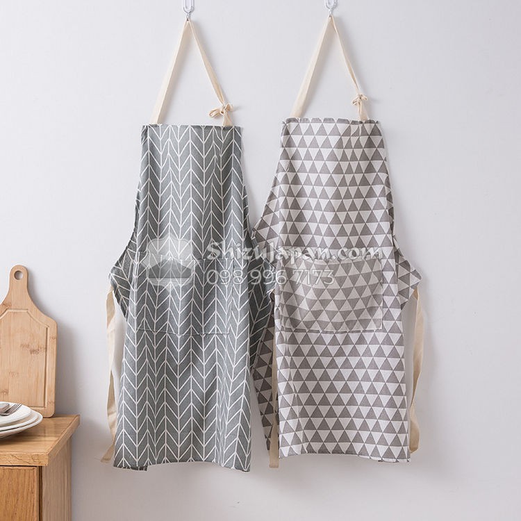 Tạp Dề Cotton Linen Phong Cách Hàn Quốc Tối Giản