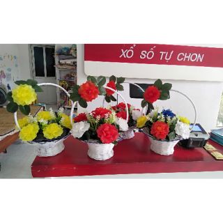 Giỏ  hoa đá pha lê