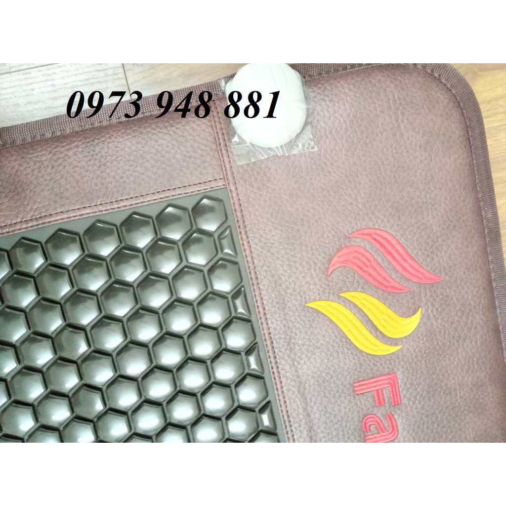 Thảm đá nhiệt nóng Fano KT 70*160cm đá lục giác đen