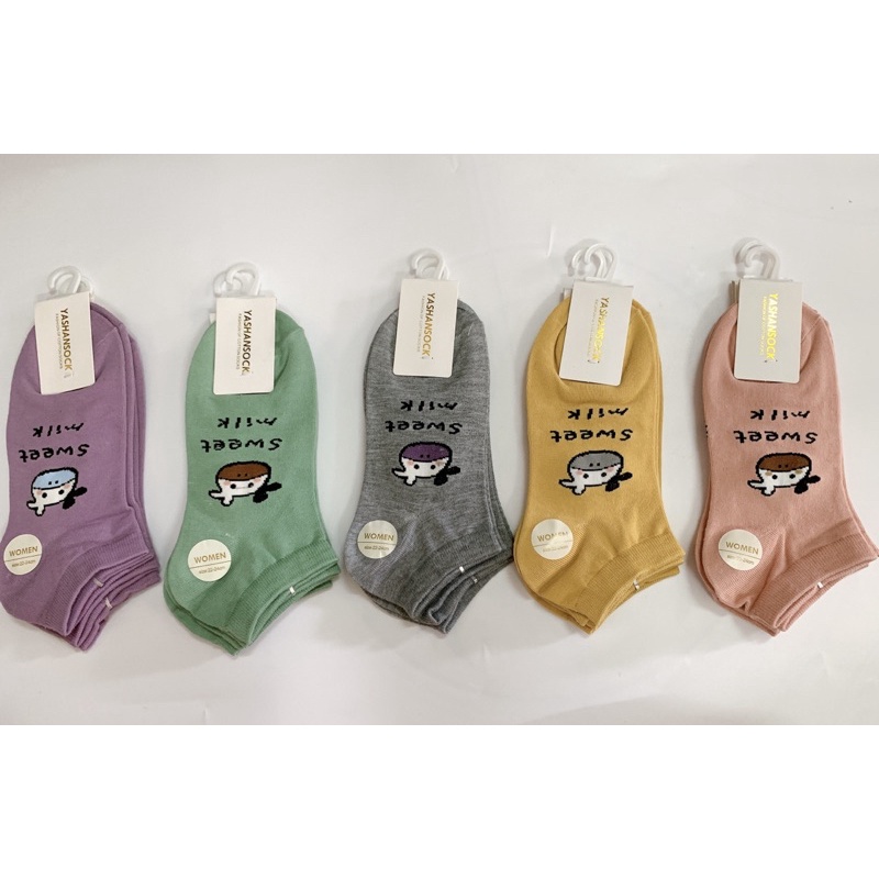 (sét 5 đôi) tất nữ ngắn cổ, chất cotton mềm mịn, lì loại đẹp, hoạ tiết trẻ trung, dễ phối đồ. SUMO Underwear.