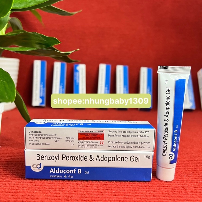Kem Aldocont B , adapalene . benzoyl giảm mụn