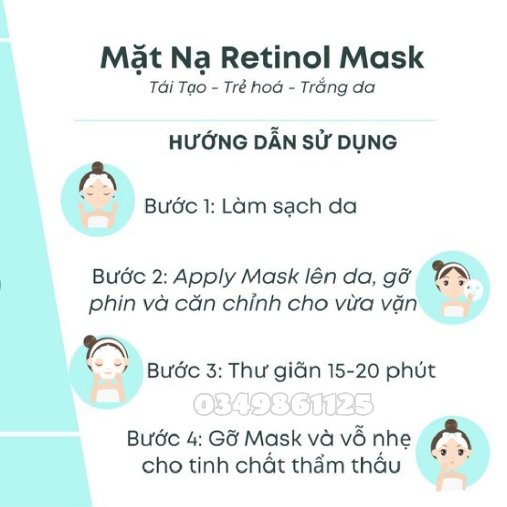 Mặt Nạ Retinol Mask E&G Beauty, Trắng Sáng Da Căng Bóng, Mask Chống Lão Hóa, Tái Tạo Da 25g - Hộp 3 Miếng