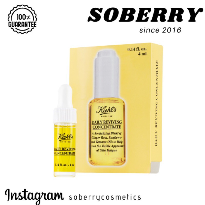 Tinh chất dưỡng da ban ngày Kiehl's Daily Reviving Oil Concentrate Minisize 4ml