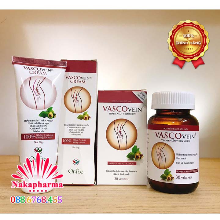 ✅ [CHÍNH HÃNG] Viên uống VascoVein – Bảo vệ thành mạch, giảm suy giãn tĩnh mạch, giảm tê đau phù chân tay
