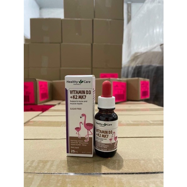 Siro bổ sung Vitamin D3 K2 MK7 Healthy Care Úc