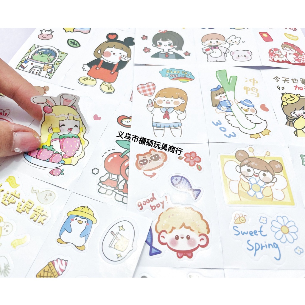 Sticker 24 miếng trang trí điện thoại, máy tính, sổ vở, kệ, hộp văn phòng phẩm siêu siêu đáng yêu