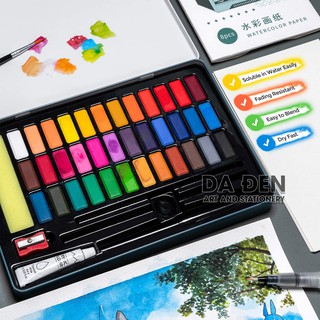 [DA ĐEN - QUẬN 3] Màu Nước Solid Miya Art Hộp Thiếc 36 Màu