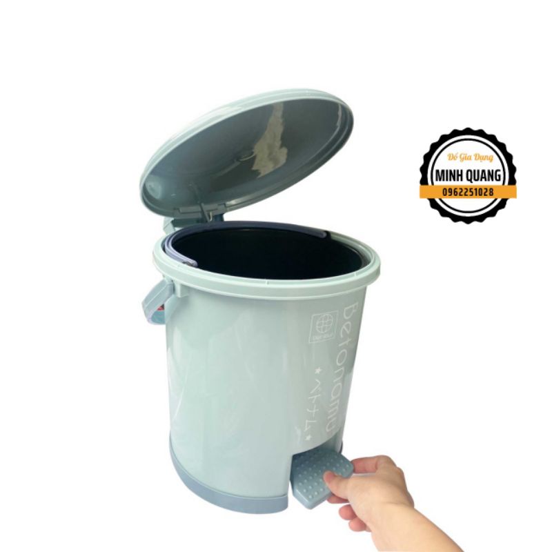 Thùng Rác Nắp Tròn Đạp Chân Thông Minh 5L,10L Có Quai Xách Nhựa Việt Nhật Mẫu Mới