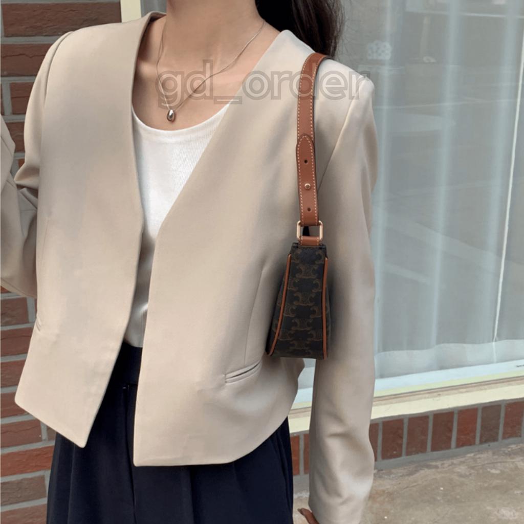 Kh8|Áo khoác blazer nữ hàn quốc croptop dài tay mùa hè thanh lịch đi biển, công sở gd_order