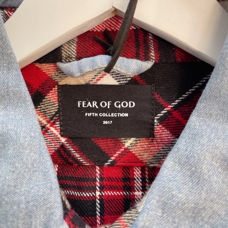 ⚡️[Mirror Quality] - Áo sơ mi Fear of God 6th Collection Plaid Oversized Heavy Flannel Shirt With Denim, áo flannel FOG