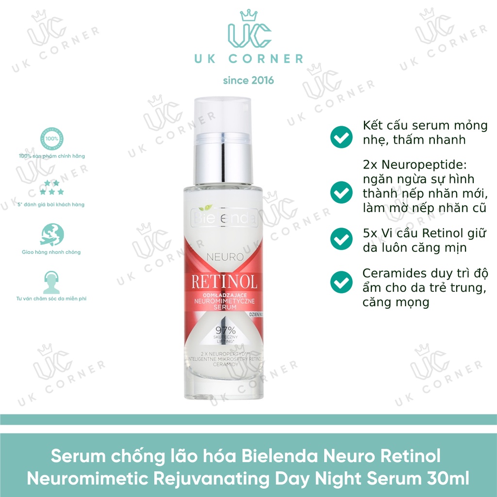 Serum chống lão hóa Bielenda Neuro Retinol Advanced Mosturizing Day Night Serum 30ml