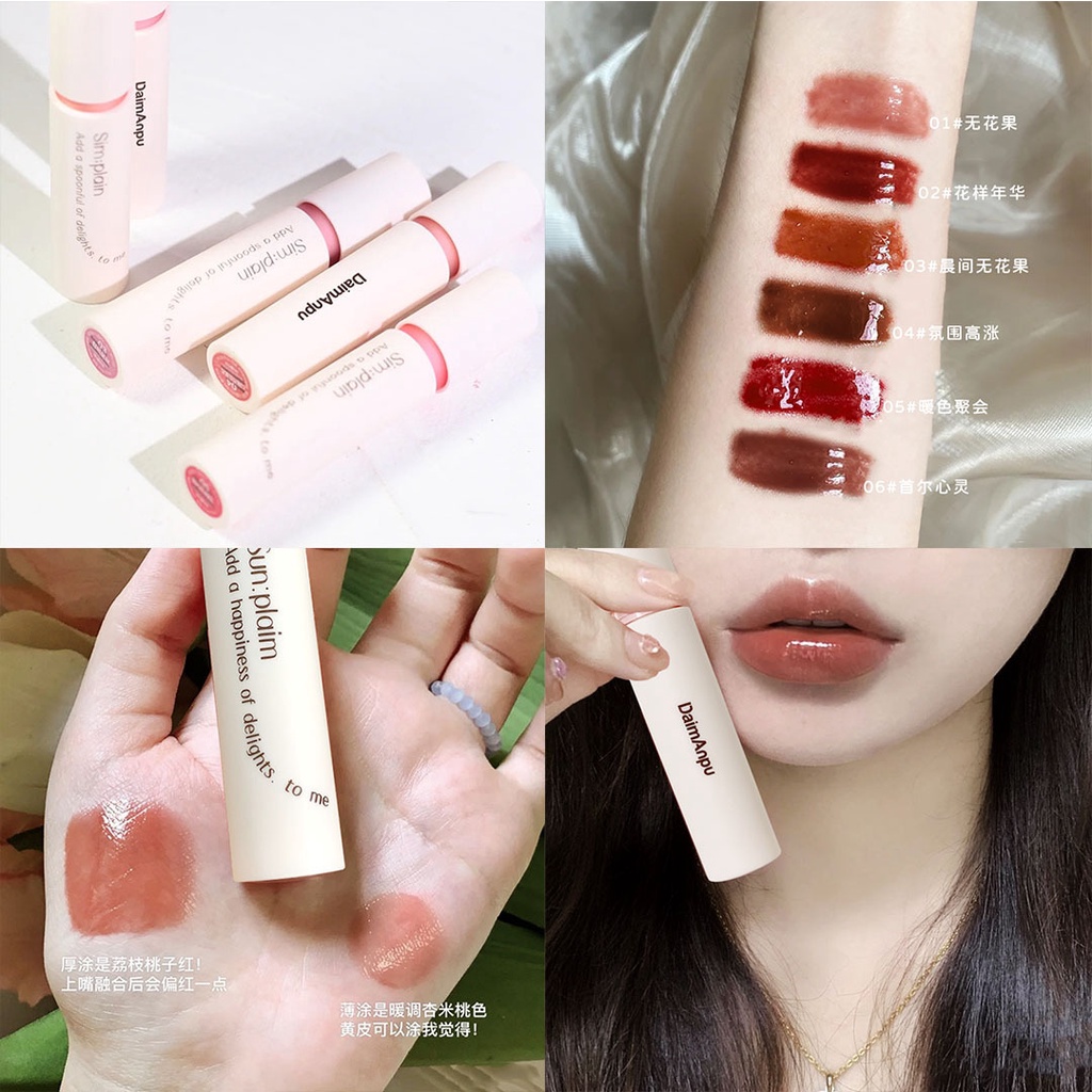 Son Bóng DAIMANPU Dạng Lỏng Dưỡng Ẩm Chống Thấm Nước Chuyên Dụng Cho Trang Điểm