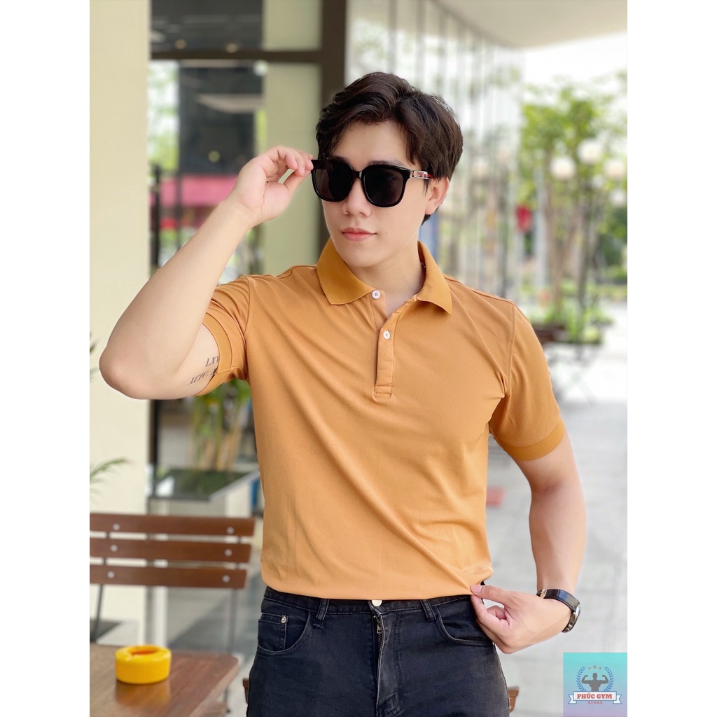 Áo Thun Nam Polo Trơn Cao Cấp Thoáng Khí Vải Cá Sấu
