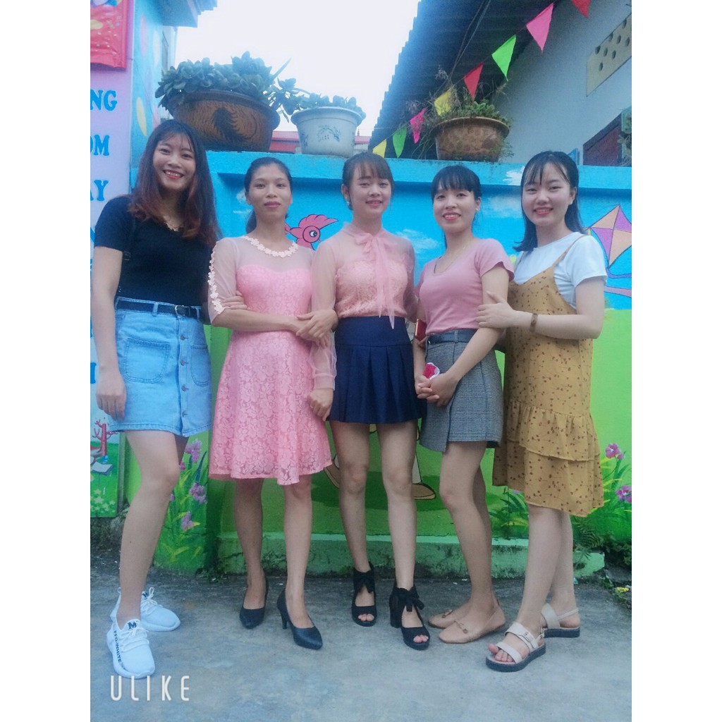 Giày gót vuông cổ cao phối lưới siêu nhẹ êm chân thoải mái