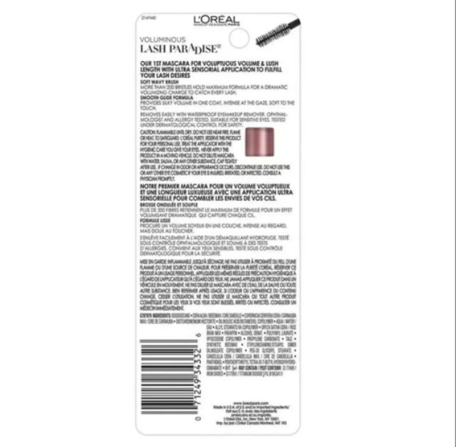 Mascara làm dài và dày mi L'Oreal Paris Voluminous Lash Paradise Mascara 7.6ml | BigBuy360 - bigbuy360.vn