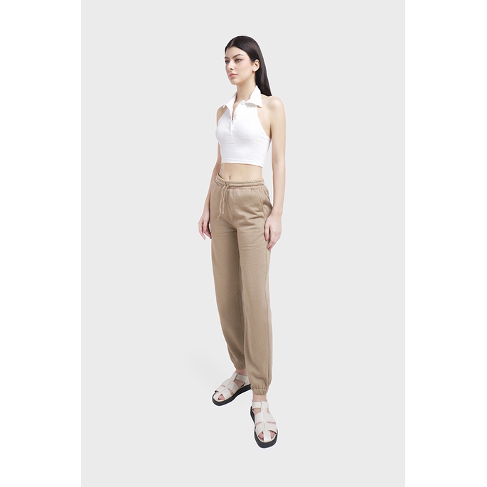 Áo crotop nữ thun gân cổ sơ mi hở lưng sexy Doris Halter- Narcotics
