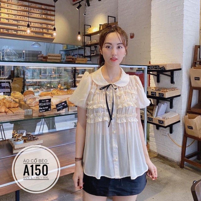Bigsize Áo cổ bèo A150
