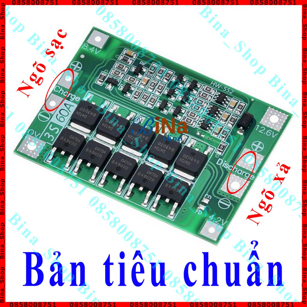 Mạch sạc xả bảo vệ cân bằng pin 3S 60A 12.6V